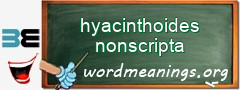 WordMeaning blackboard for hyacinthoides nonscripta